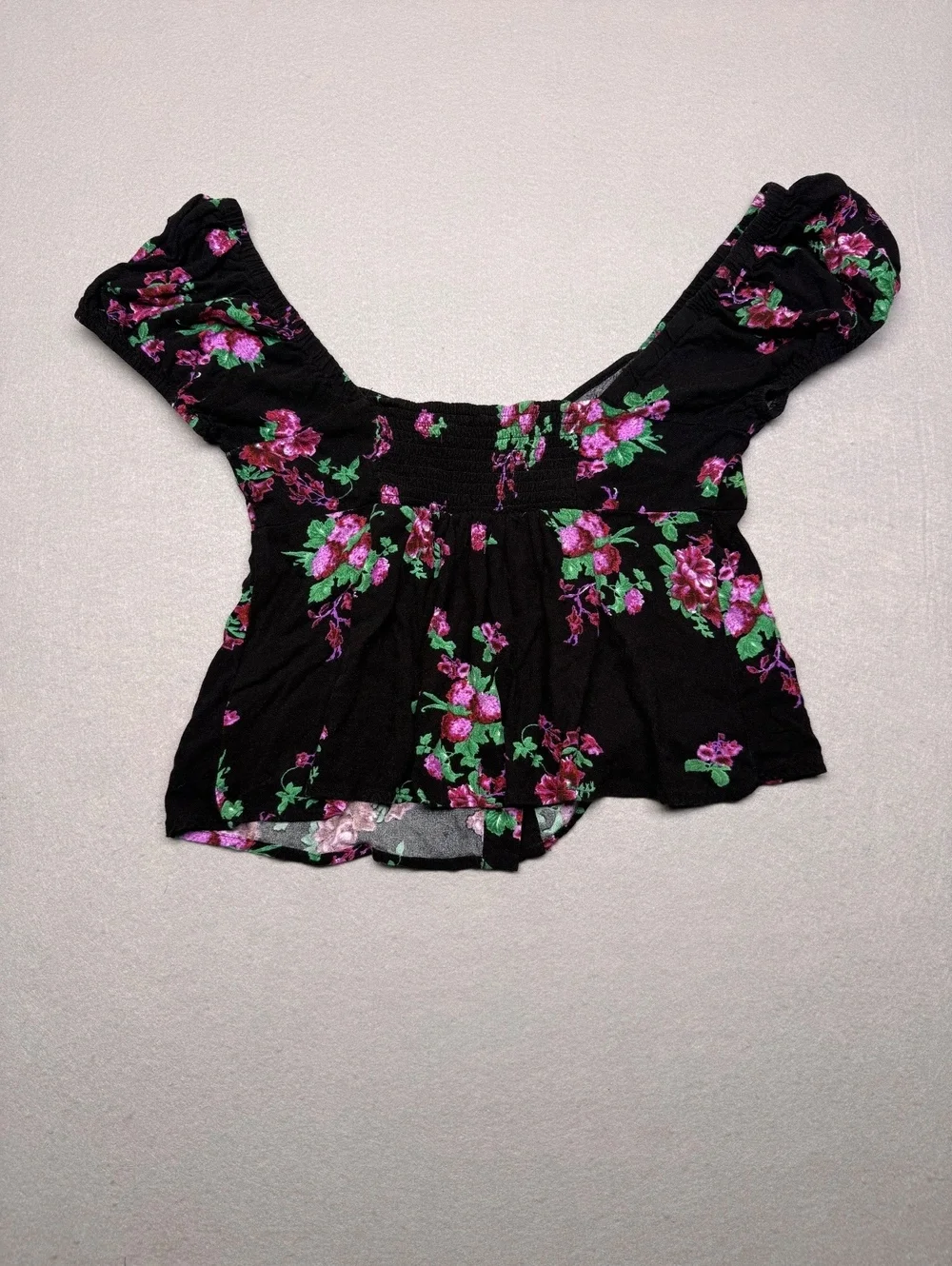 Free People Button-Up Top Women S Black Floral
